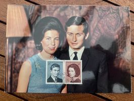 Grande Carte postale Mariage Princier Liechtenstein 1967