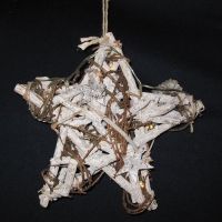 Stern - Wand-/ Türhänger Deko mit Licht (LED) aus Holz