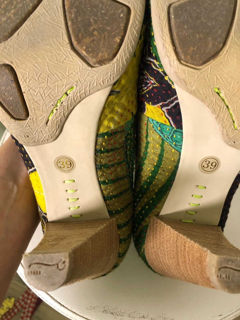 Damenschuhe: Escarpins Terra Plana patchwork vert et jaune 39 – Neu (gemäss Beschreibung) aus Coppet von Vanessamode 9