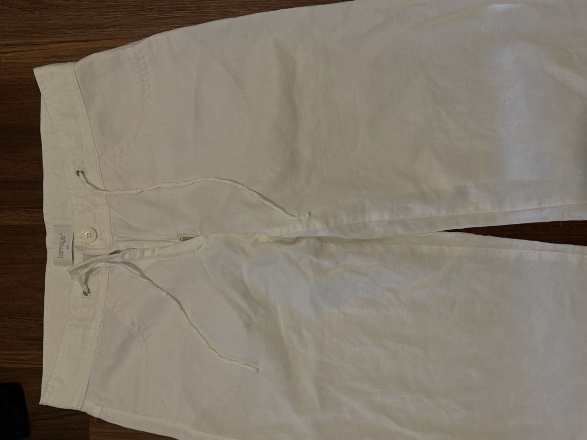 Pantaloni: weisse Leinen Hose Straight Leg – Usato da Luzern venduto da Woodbee44 2