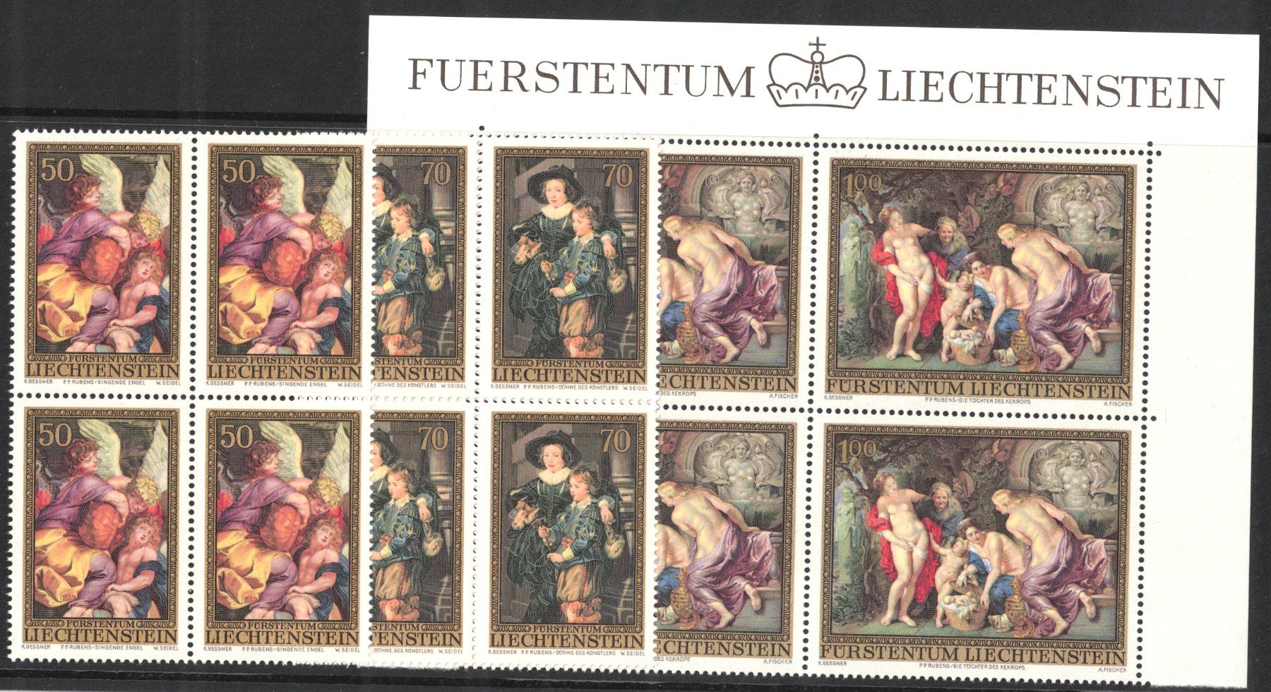 Tutti i francobolli: 1976    Satz   4 - Block  Liechtenstein       postfrisch – Nuovo (secondo la descrizione) da Mellingen venduto da Ginger 2