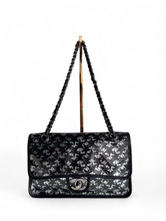 CHANEL  Metallic Lambskin PVC Star Medium Single Flap Tasche