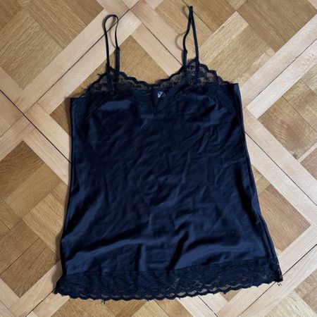 Black Lace Satin Camisole dress