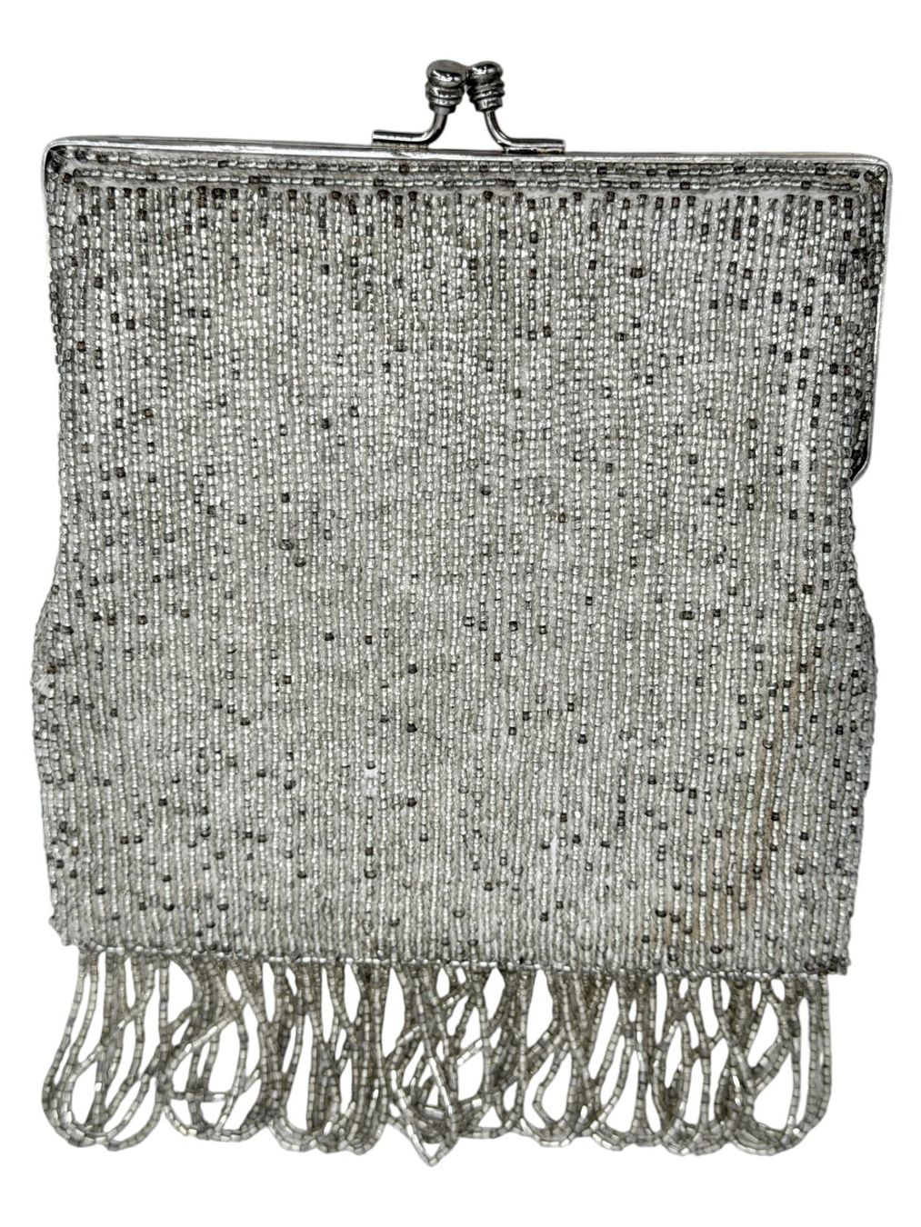 Borse da donna: Sac à main vintage Inge Christopher perlé argenté – Usato da Morges venduto da vintiques 6