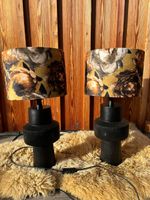 Retro Tischlampen, 2 Stk, Blumendesign, Top Zustand!