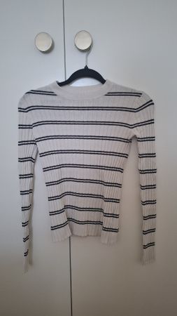 Ladies sweater H&M striped white/black size XS-S
