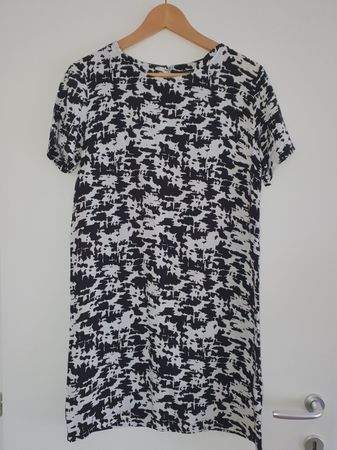 Robe d'été chic, noir et blanc, taille S