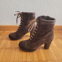 Schnürstiefeletten mit Blockabsatz, Gr. 38