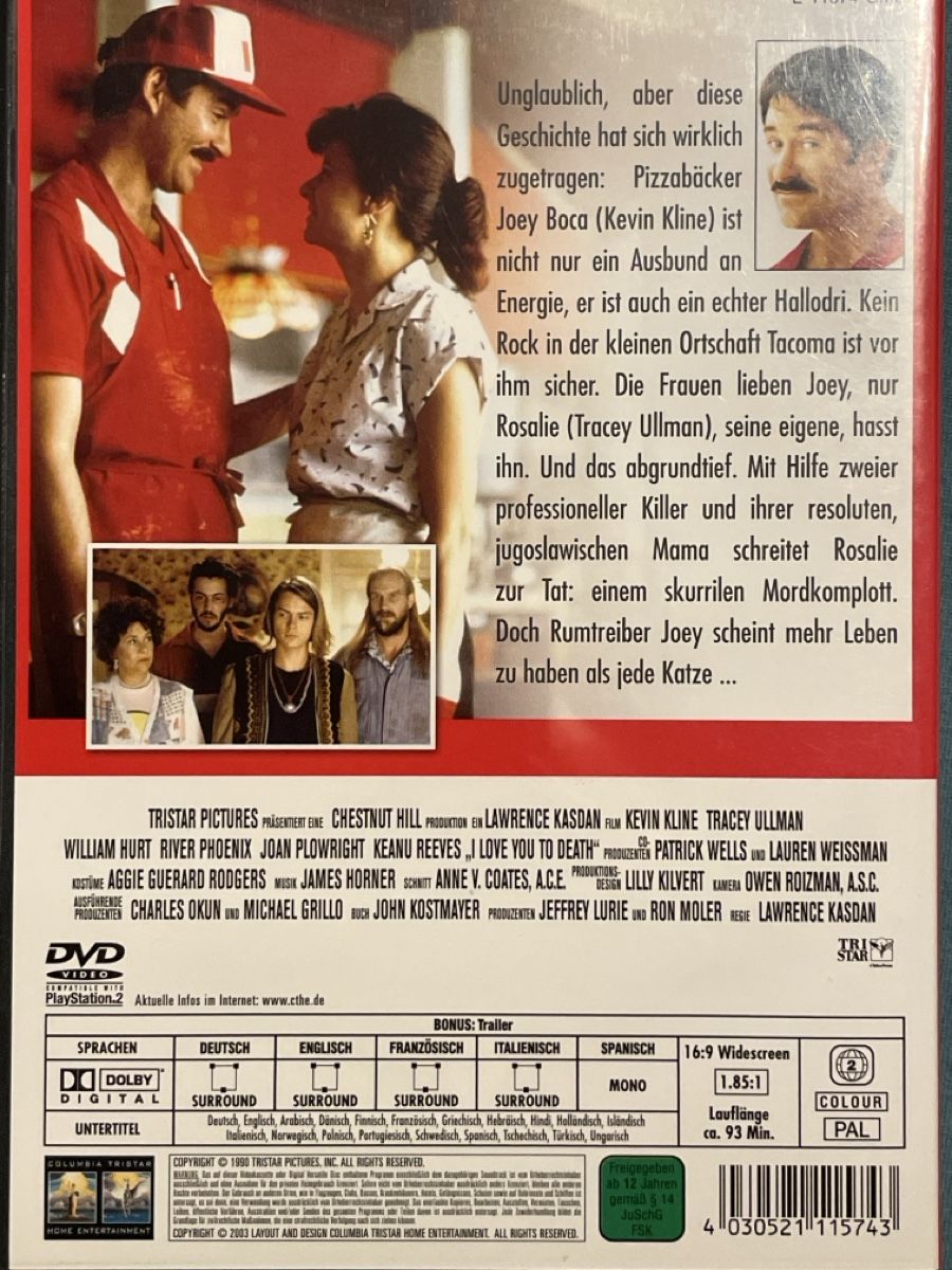Tutti i DVDs: Ich liebe Dich zu Tode (1990)  selten – Usato da Waldenburg venduto da Mimily33 1