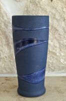 Vase  dunkelblau gestreift neu