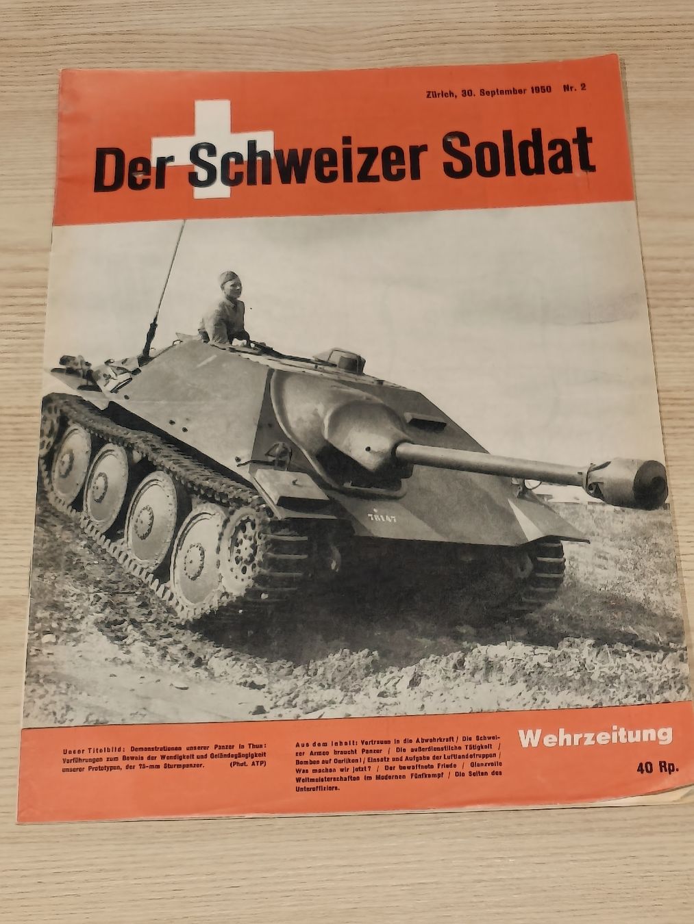 Riviste & Magazine: Wehrzeitung / Der Schweizer Soldat Ausgabe 1950 – Usato da Brugg AG venduto da Ente015