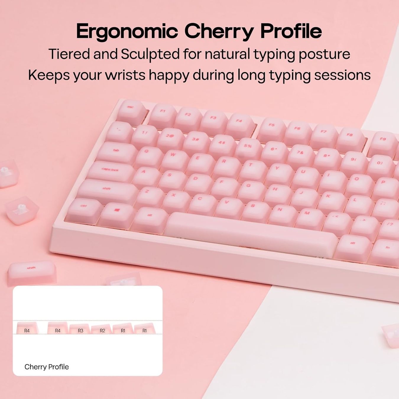 Tastiere: EPOMAKER AegisSil 113 Silicone Keycaps Cherry Profile Pink – Nuovo e nell'imballaggio originale da Belmont-Lausanne venduto da HausPopCharm 9