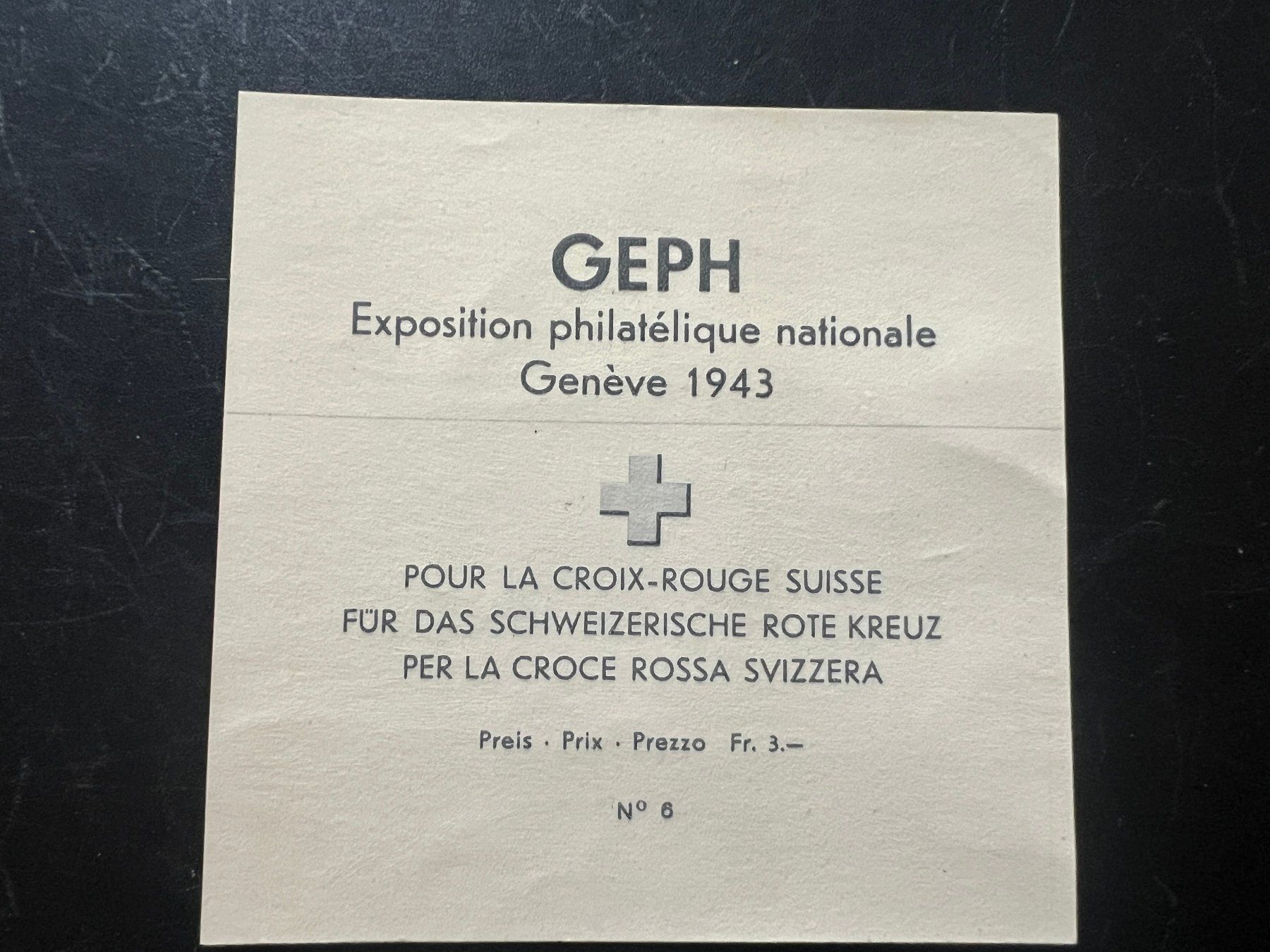 Tutti i francobolli: 1943 Genfer Block **   (A758) – Nuovo (secondo la descrizione) da Hinwil venduto da Sidi4 1