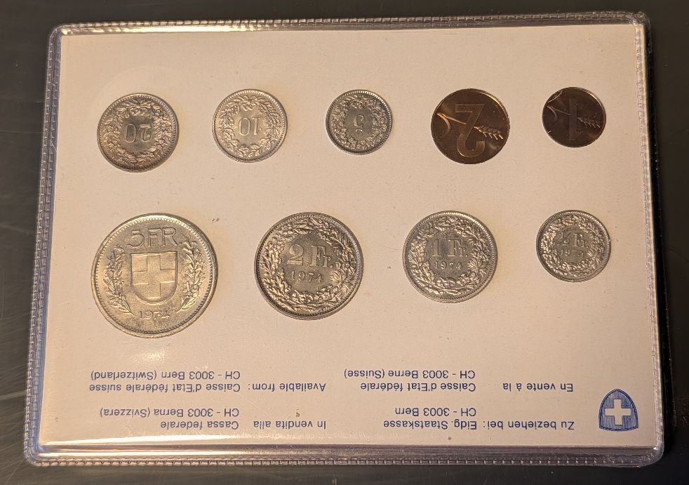 Tutti le monete: Münzsatz Schweiz 1974 stgl. – Nuovo (secondo la descrizione) da Arch venduto da coinsandmore