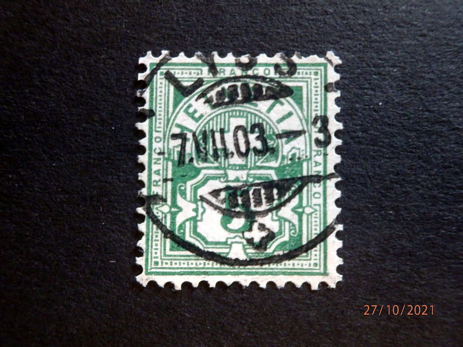 Tutti i francobolli: ZNr.65B, Vollstempel,  Lyss, 7. VII. 03 – Usato da Ueberstorf venduto da dinbau
