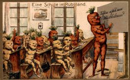 Eine Schule im Rübliand. Lehrer an der Wandtafel