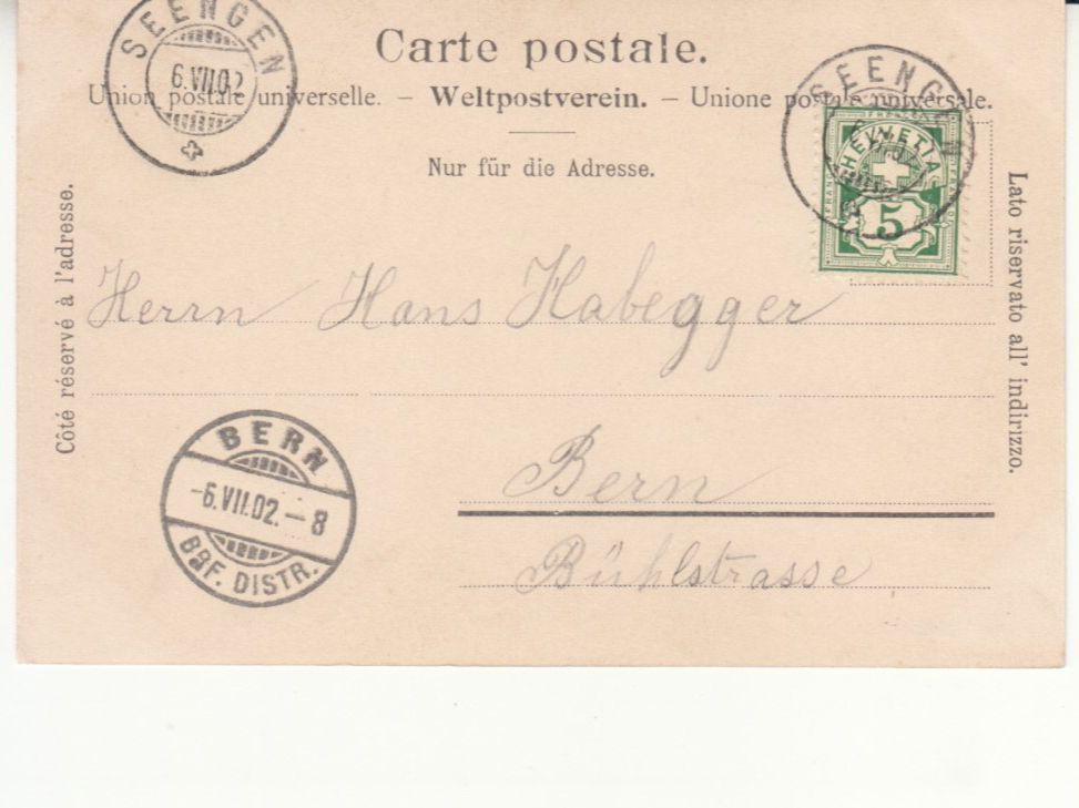 Cartoline postali: Seengen 1902 – Usato da Bürglen TG venduto da StampGraf 1