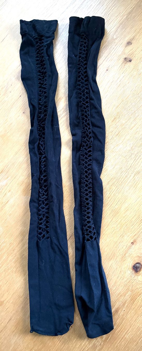 Calze & Collant: Halterlose Strümpfe/Straps blickdicht Lochmuster Gothic,Gr.S – Nuovo (secondo la descrizione) da Siblingen venduto da Vany_McDougall 1