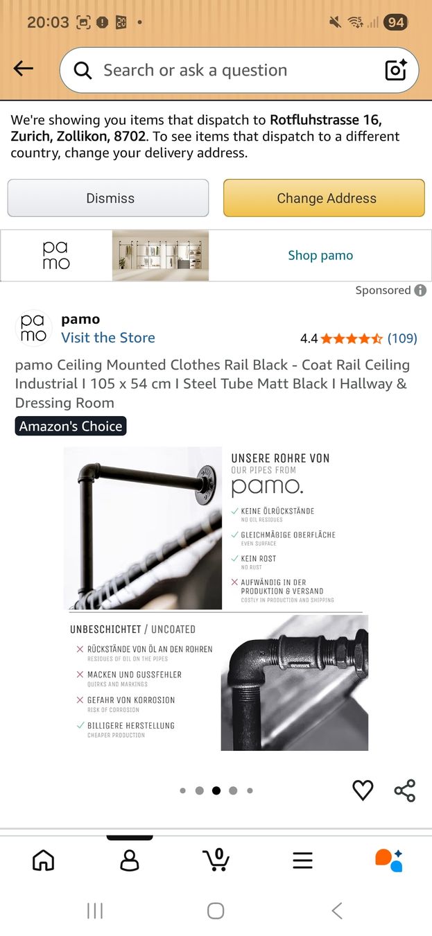 Appendiabiti: Black clothes ceiling hanger - New – Nuovo (secondo la descrizione) da Zollikon venduto da kklezlova 3