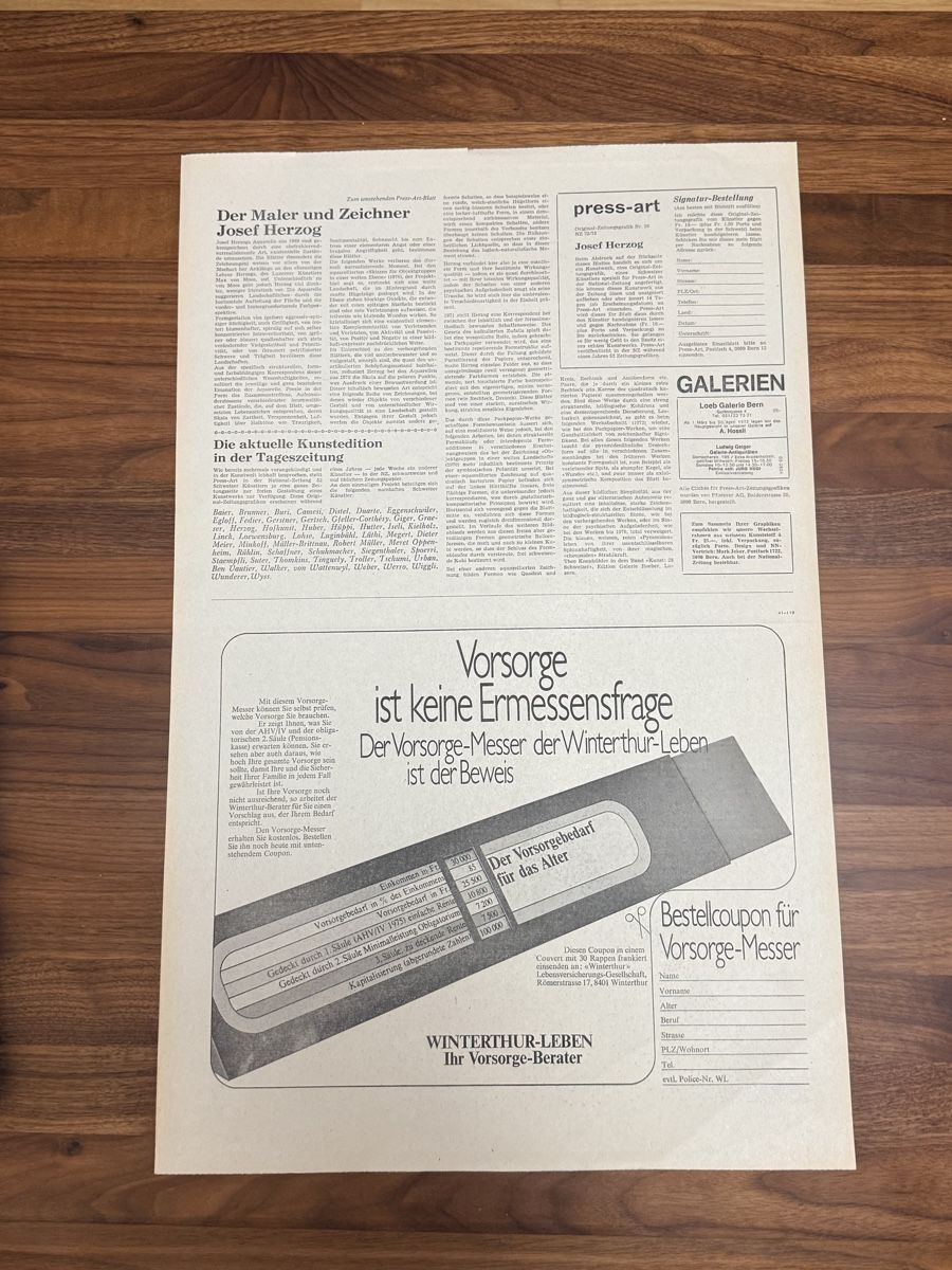 Grafica & Litografie: Josef Herzog - Offsetdruck handsigniert – Usato da Solothurn venduto da NUVICO 3
