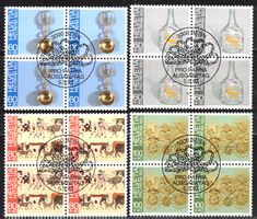 1993  PRO PATRIA   Viererblock   gestempelt Ersttag