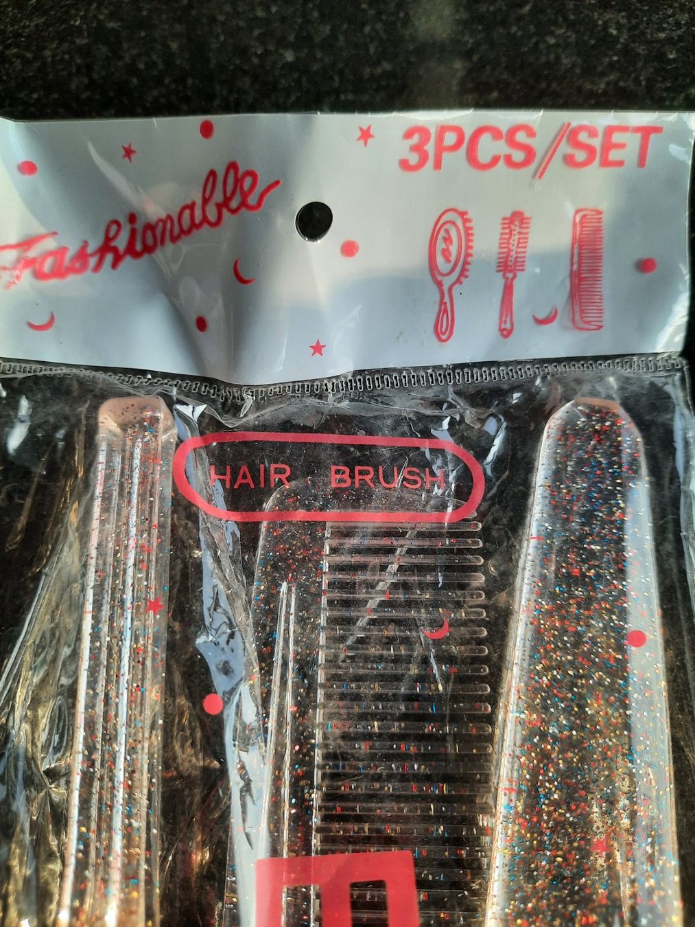Sonstige Haarpflege: Haarbürstenset im Glitzerdesign 3-teilig – Neu und originalverpackt aus Dörflingen von Palmetto 1