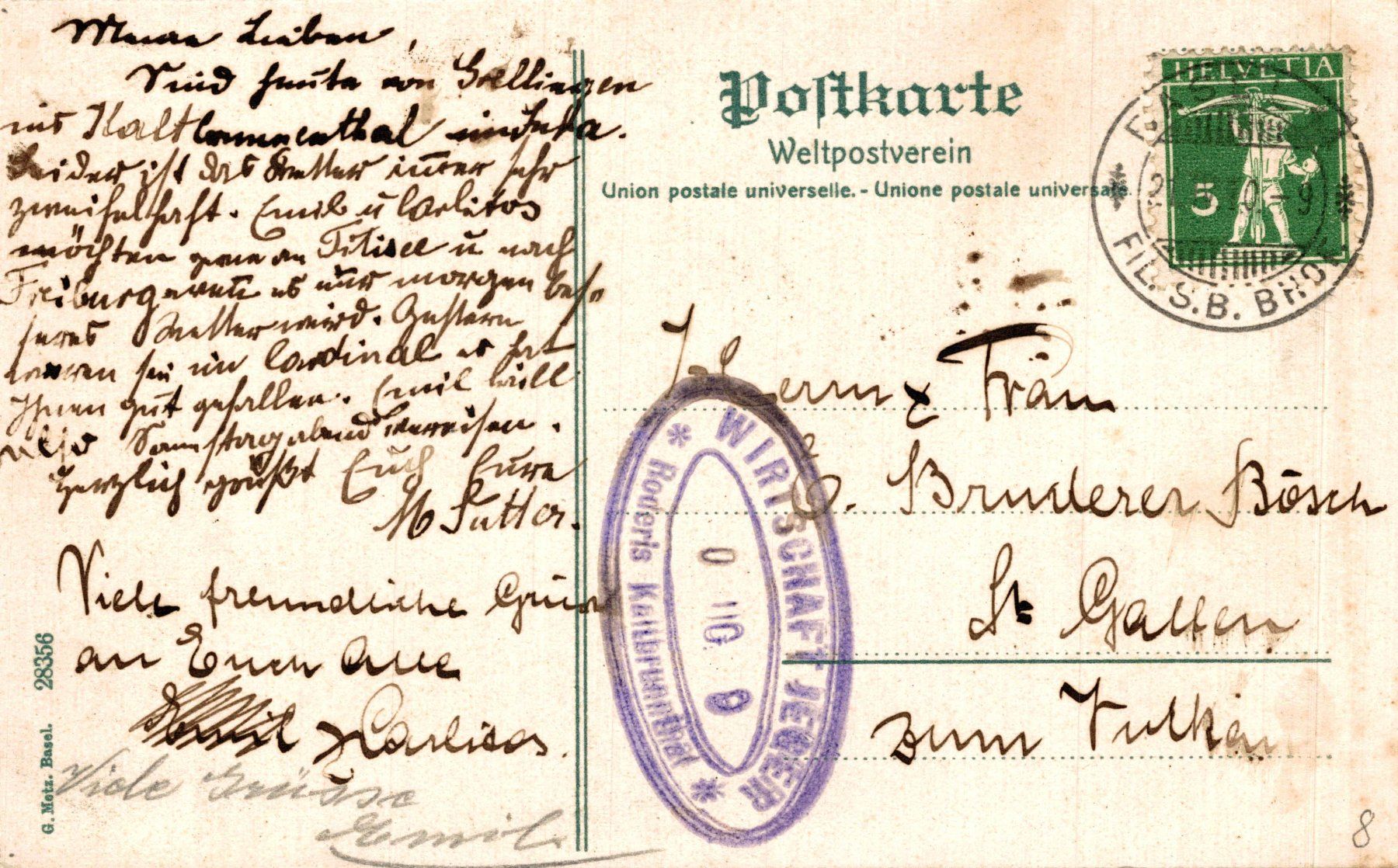 Ansichtskarten: Kaltbrunnental – Gebraucht aus Bronschhofen von Astore 1