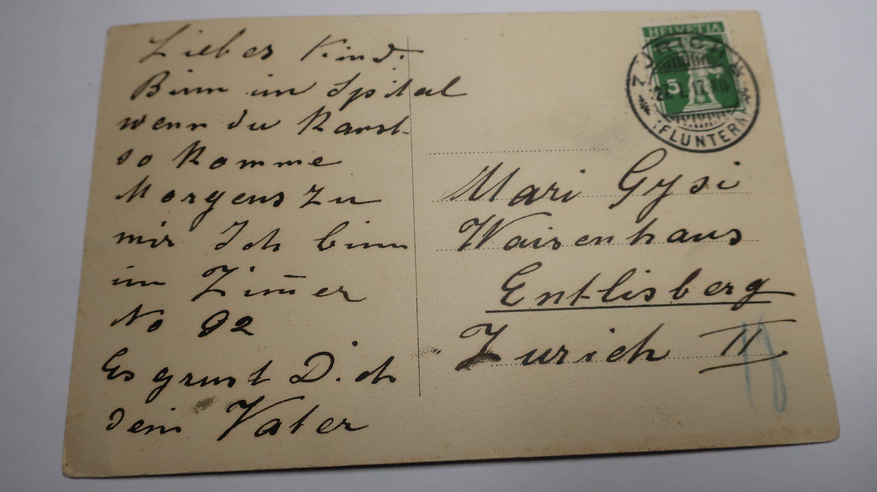 Cartoline postali: Zürich Kantonsspital  1917 – Usato da Cormoret venduto da Pascalll2001 4