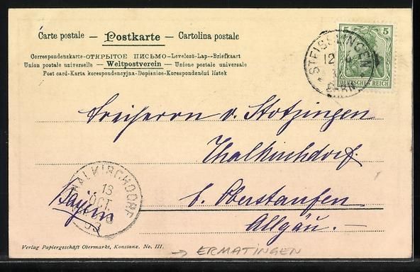 Cartoline postali: Ermatingen, Hafenpartie mit Segelboot – Usato da Berlin venduto da bartko-reher 1