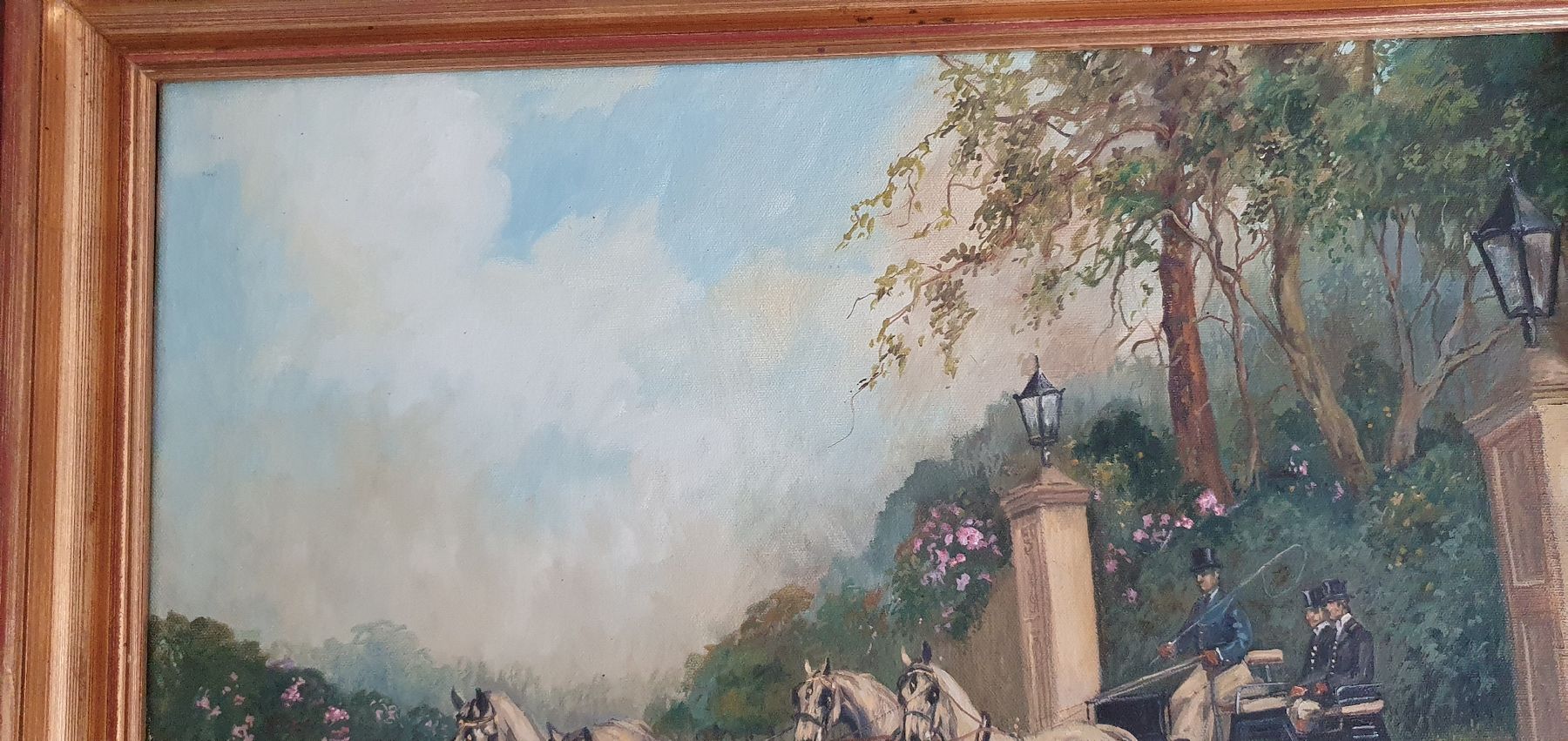 Dipinti: Gemälde "Kutschenfahrt", Elisabeth Ansell, gerahmt – Usato da Kreuzlingen venduto da Rschweiz1 6