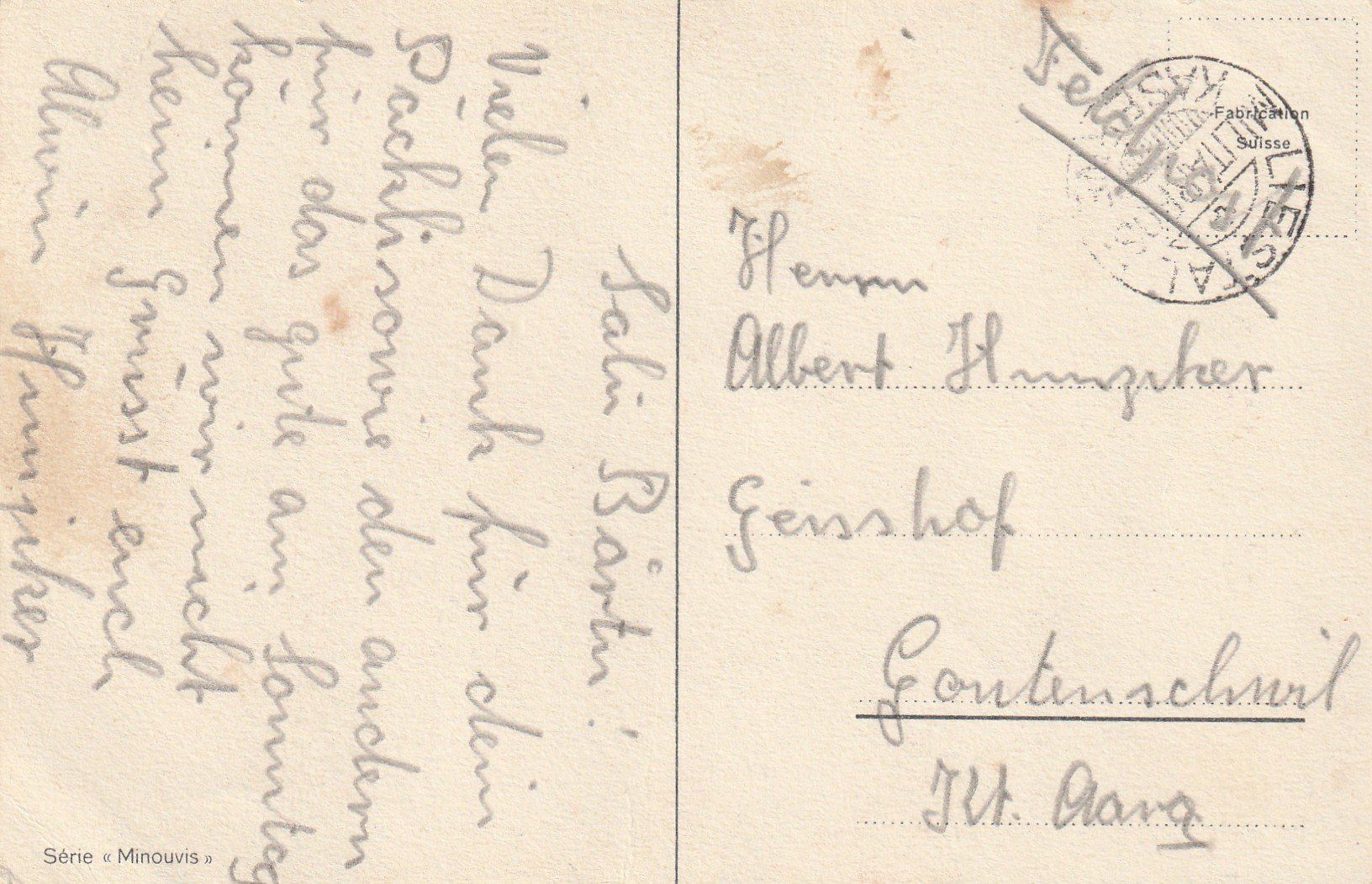 Cartoline postali: Minouvis – Usato da Rorschacherberg venduto da fratovi2 1