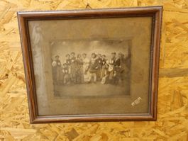 Antikes Gruppenfoto, E. Roggwiller Wattwil, gerahmt