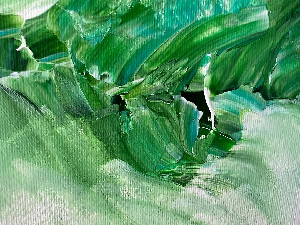 Dipinti: 30x30cm Bild grün "Grasglitzern" – Nuovo e nell'imballaggio originale da Urdorf venduto da manuela4 3