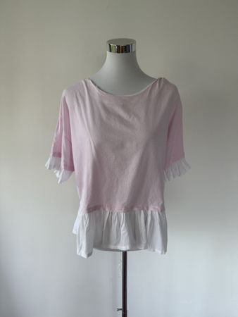 Darimeya Shirt, Gr. S/M, Rosa/Weiss, Rüschen - Sommer Hit! (