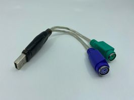 USB auf PS/2 Adapterkabel - ca. 19cm Gesamtlänge