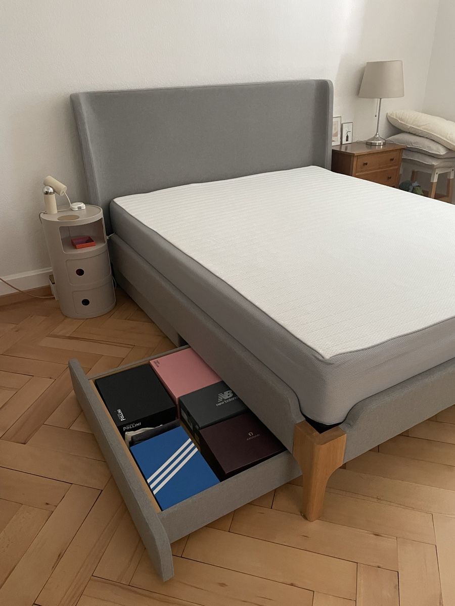 Letti: Polsterbett mit Stauraum in grau | 160x200 cm – Usato da Zürich venduto da sro_kn6w 2