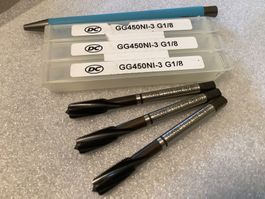 3 DC Gewindebohrer G1/8“ Rohrgewinde, für GG Alu-Legierungen