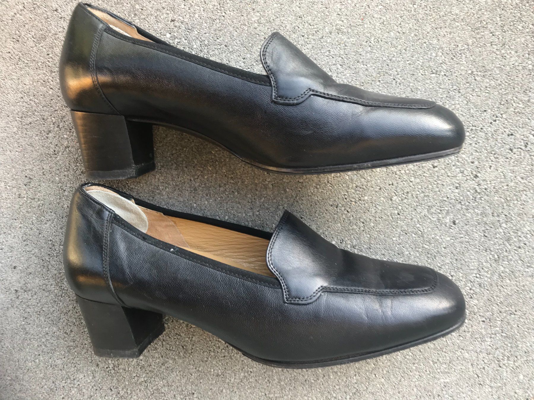 Damenschuhe: STARLET Leder Pumps Schwarz Blockabsatz Grösse 37.5 – Gebraucht aus Biberist von longimanus3 2