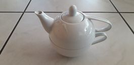 Garzoni Porzellan Teekanne mit Tasse