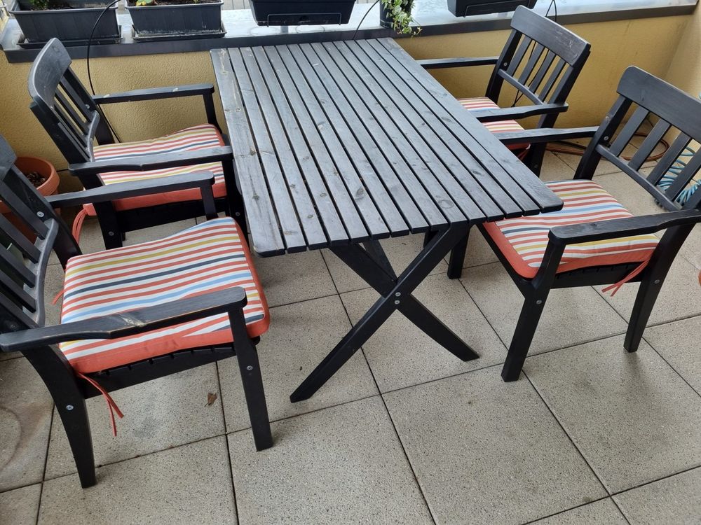 Gartentisch mit 4 Stühlen aus Holz Kaufen auf Ricardo