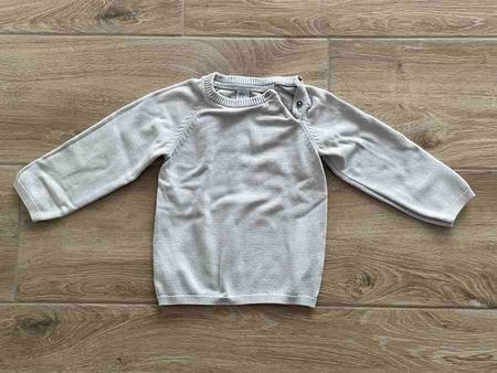Kinder Pullover beige mit Druckknöpfen Gr. 104