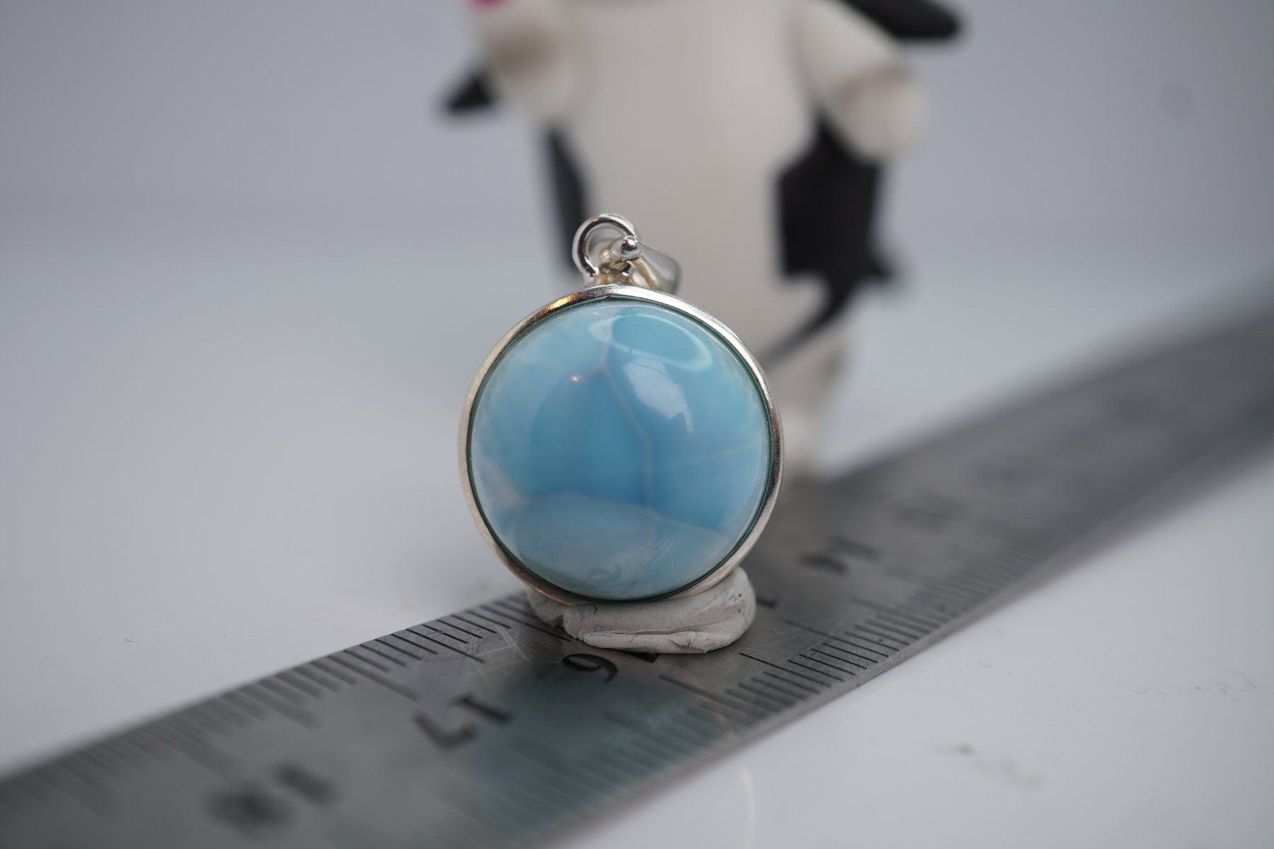 Ciondoli: Larimar Rund    Silber 925 Silber  Anhänger – Nuovo e nell'imballaggio originale da Eschenbach SG venduto da topstone