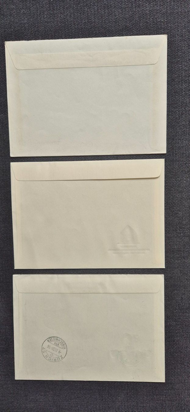 Alle Briefmarken: 2x Briefumschläge NABAG, 1x Ersttagsbrief alle 1959 – Gebraucht aus Horw von mi.ba 1
