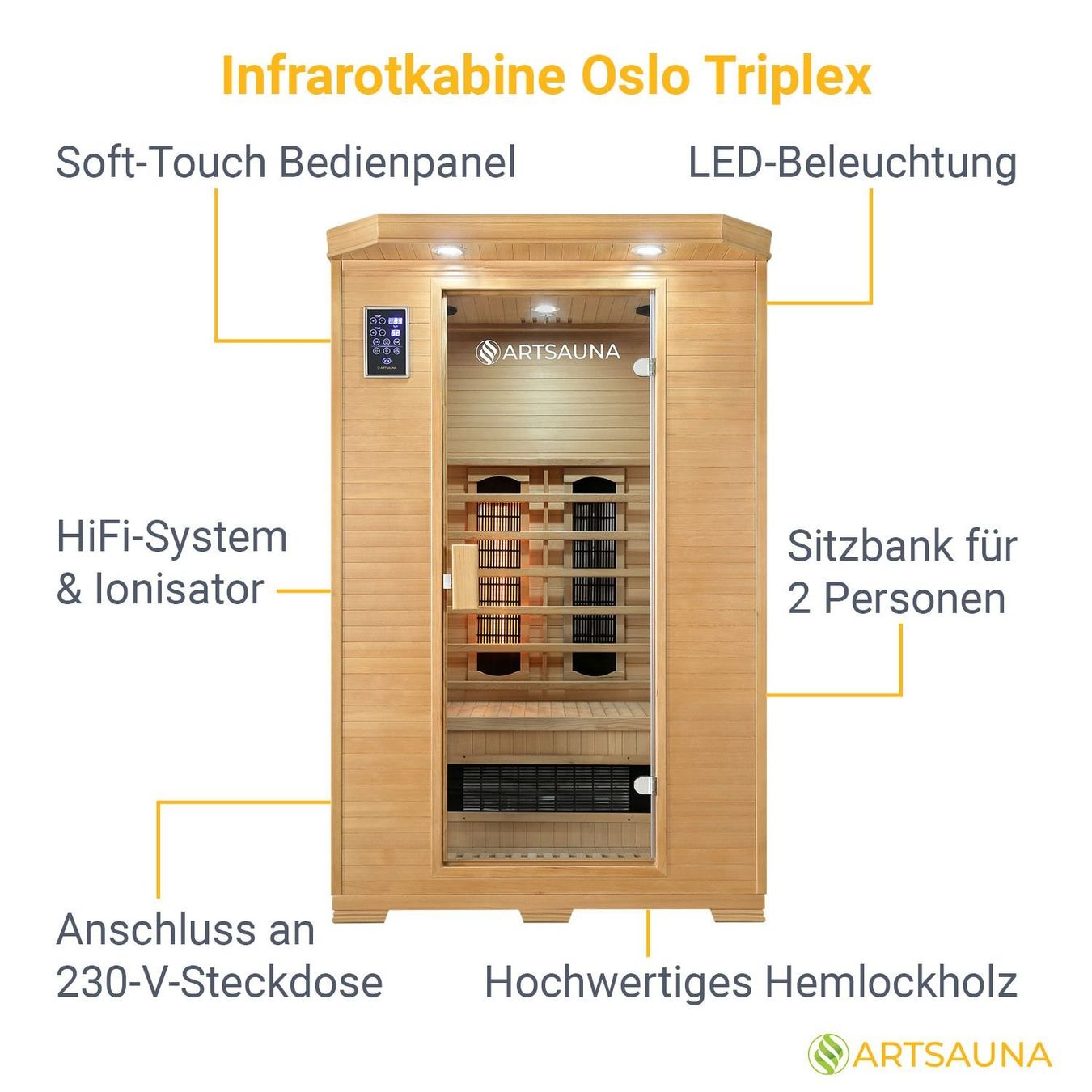 Sauna & Accessori: 30652 Infrarotkabine COMO Triplex-Heizsystem Sauna – Nuovo e nell'imballaggio originale da Wallenwil venduto da toesstal-vertrieb 2