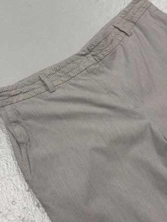 Akris leichte Stoffhose in Grau Creme gestreift 40 gerade