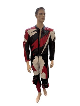 Dainese Motorrad Lederkombi Rot/Schwarz Gr. 54