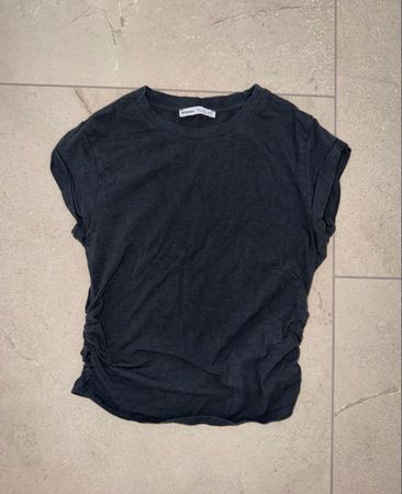 Bershka T-Shirt Dunkelgrau Grösse L