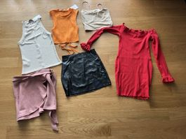 Set: 1xKleid, 2x Röcke & 3x neue Tops (Gr.: S)