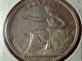 1851 5 CHF FR SFR 5fr 5chf RARE SILBER SCHWEIZ art 1855