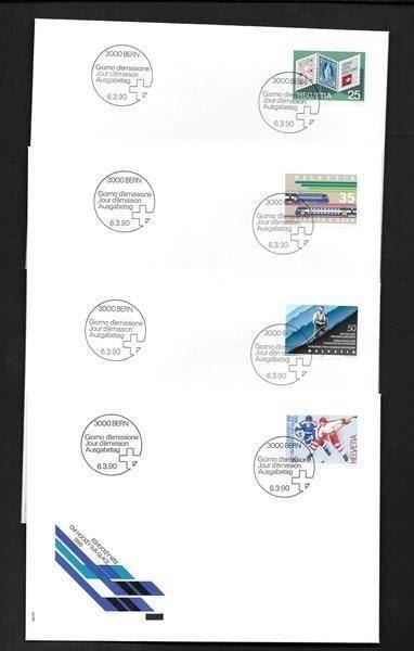 Tutti i francobolli: 4 FDC 785 - 788 Serie Einzelmarken ET Bern 6.3.1990 – Nuovo (secondo la descrizione) da Olten venduto da clotaldi